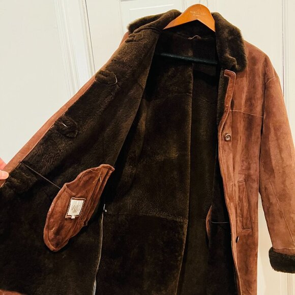 Vakko Vintage Women's Jacket Coat Size Large Brown Shearling Pockets Casual - Picture 14 of 16